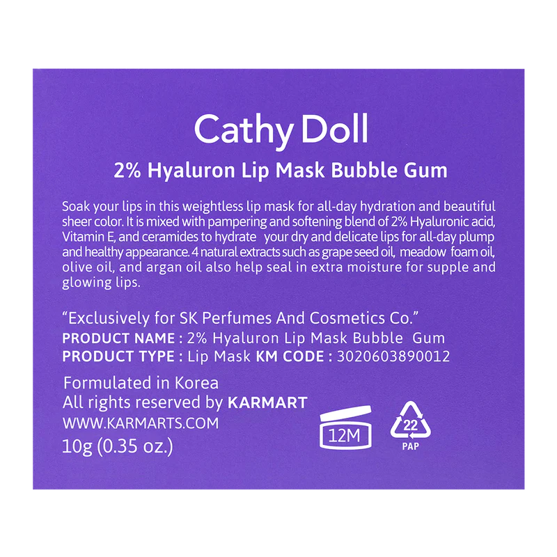 Cathy Doll Hyaluron Lip Mask 2% - Bubble Gum