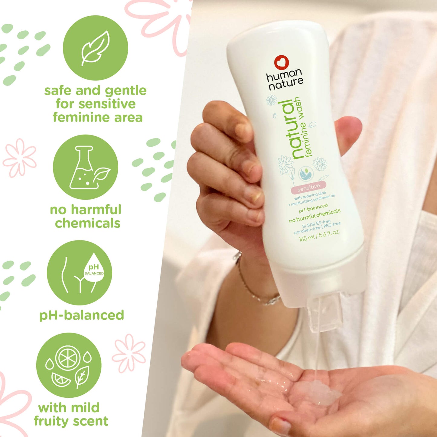 Natural Feminine Wash Sensitive 165 ml