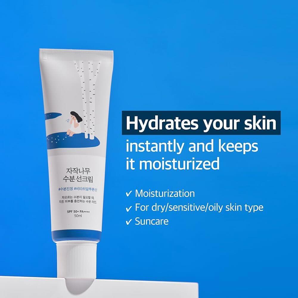 Round Lab Birch Juice Moisturising SPF50+ Broad Spectrum Sun Cream 50ml