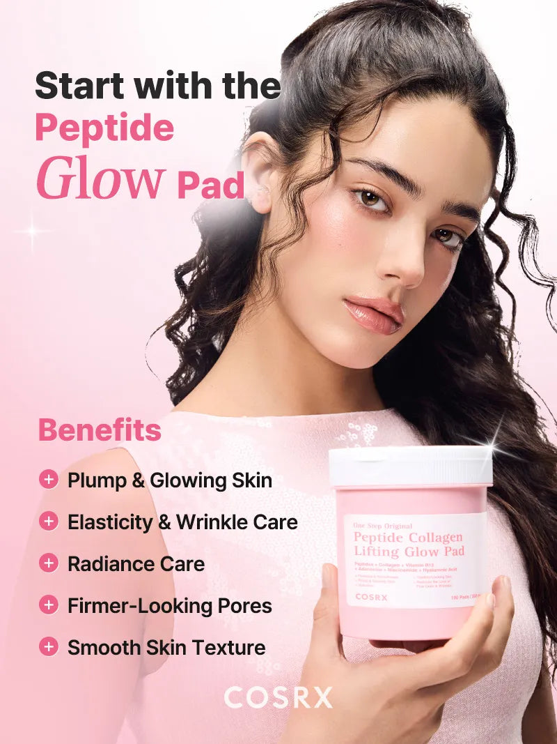 Cosrx One Step Original Peptide Collagen Lifting Glow Pad 100 Pads