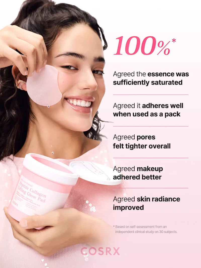 Cosrx One Step Original Peptide Collagen Lifting Glow Pad 100 Pads
