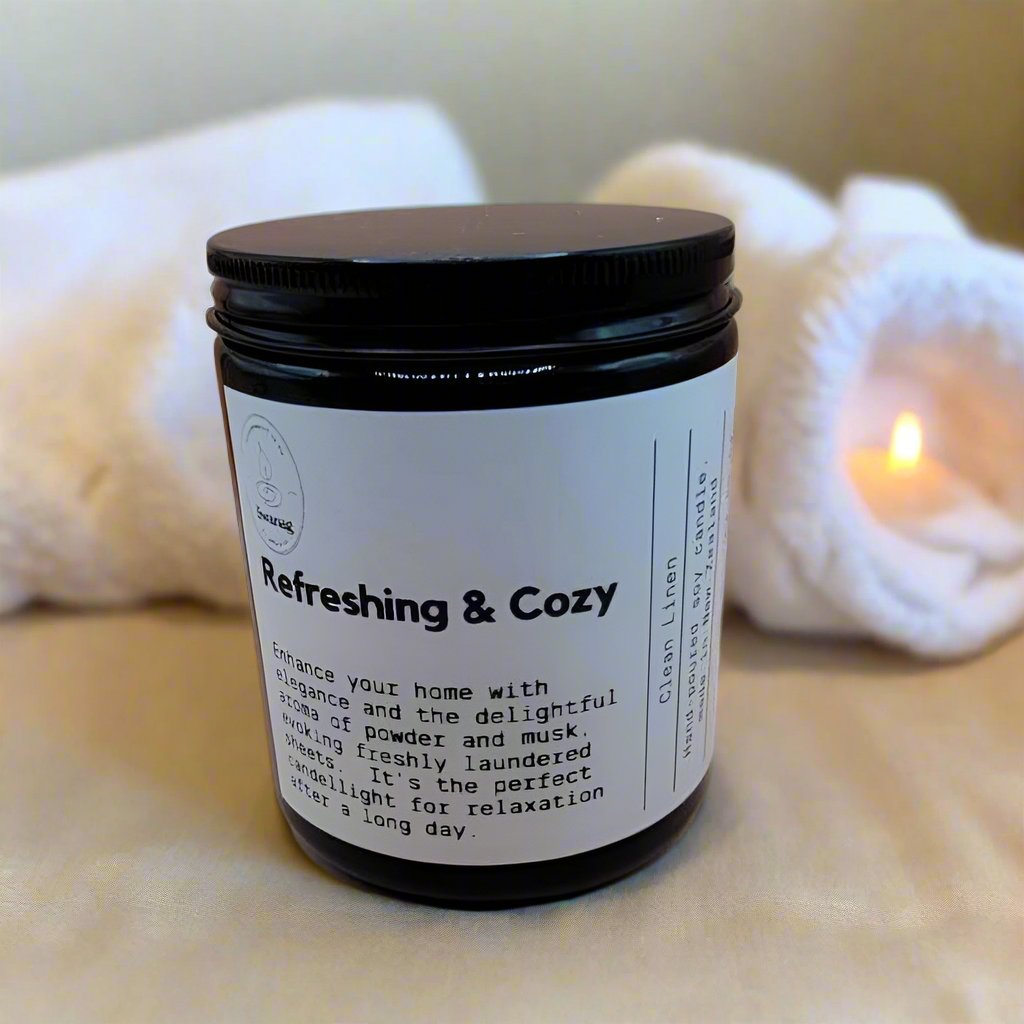 Candle - Refreshing & Cozy - Clean Linen Scented Candle