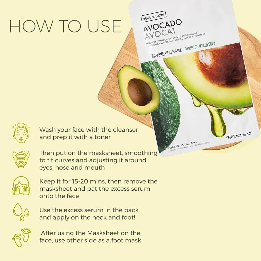 The Face Shop Real Nature Mask - Avocado