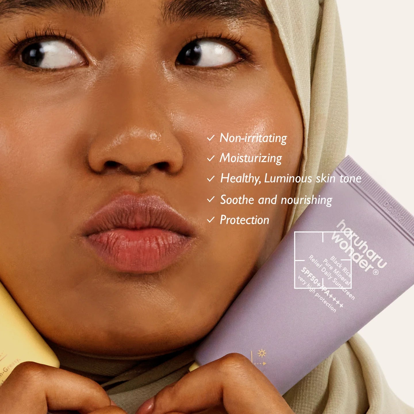 Haruharu Wonder Black Rice Moisture Pure Mineral Relief Sunscreen SPF50+ PA++++ Unscented 50ml