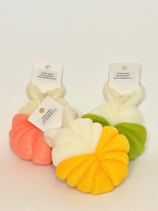 Mikaela Beauty - Pumpkin-shaped Bath Sponge with Mesh Ball