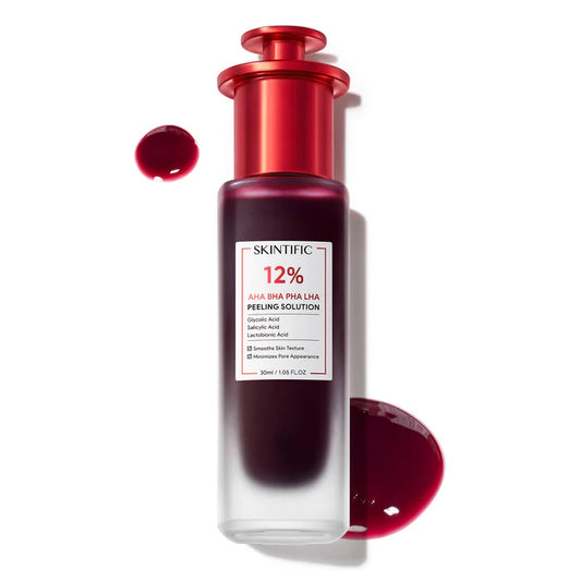 Skintific 12% AHA BHA PHA LHA Peeling Solution Serum 30ml