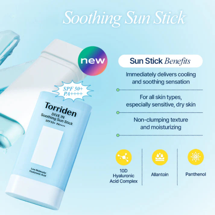 Torriden Dive-In Soothing Sun Stick SPF50+ Broad Spectrum 19g