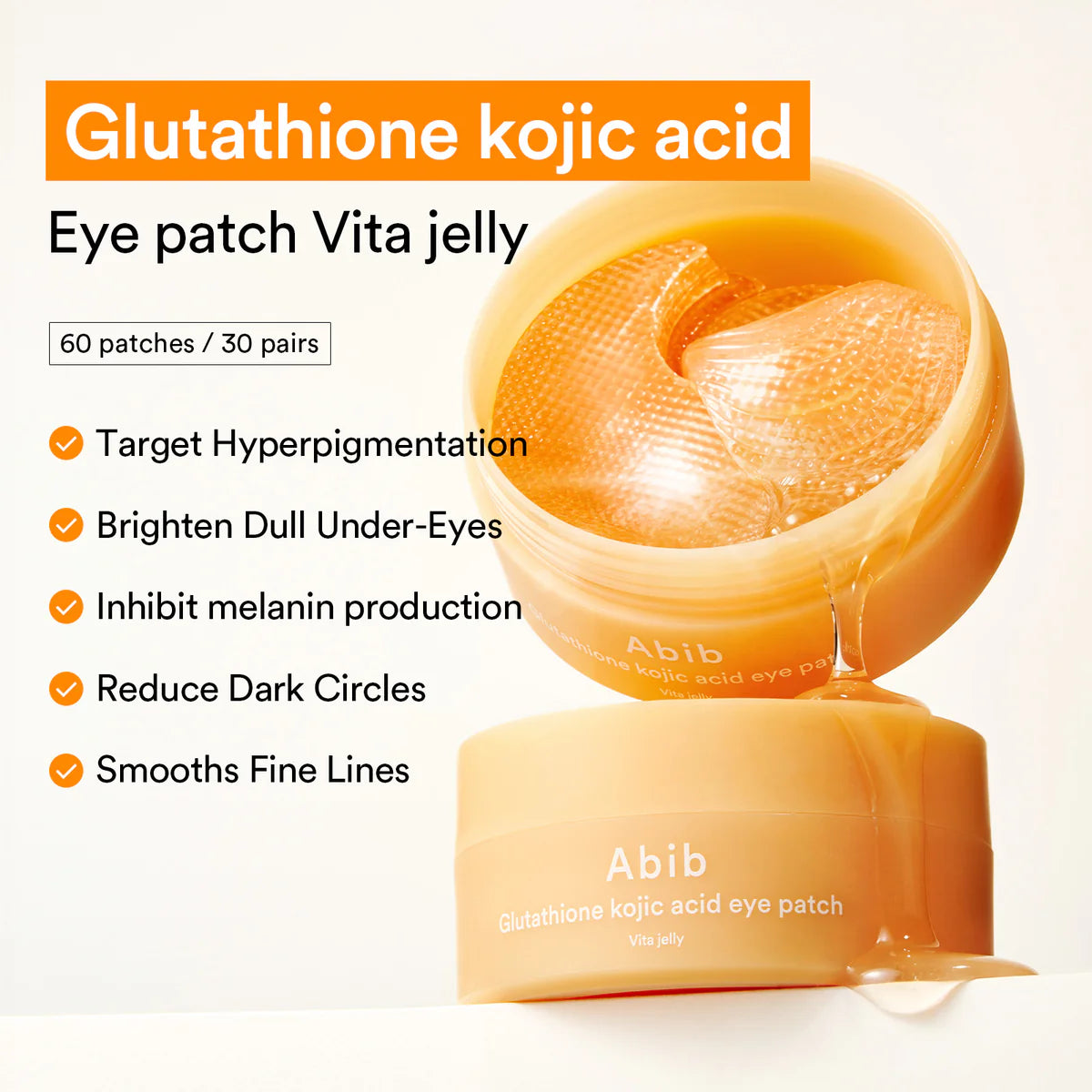 Abib Glutathione Kojic Acid Eye Patch 60 Patches  90g