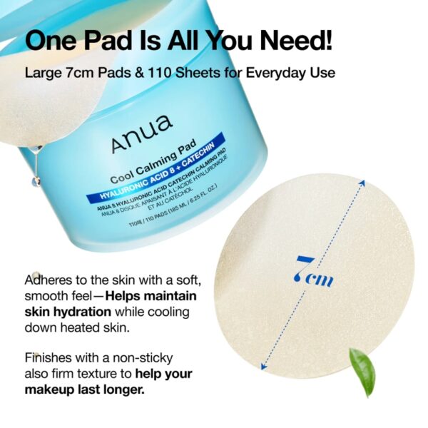Anua Hyaluronic Acid 8 Catechin Cool Calming Pad 110 Pads