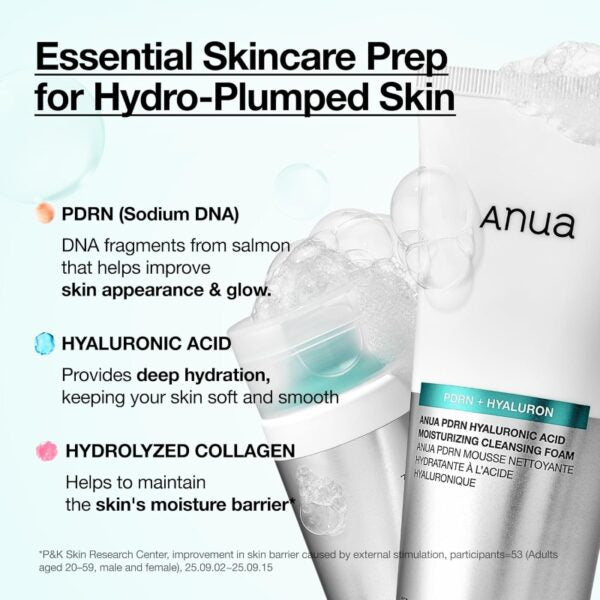 Anua PDRN Hyaluronic Acid Moisturizing Cleansing Foam 150 ml